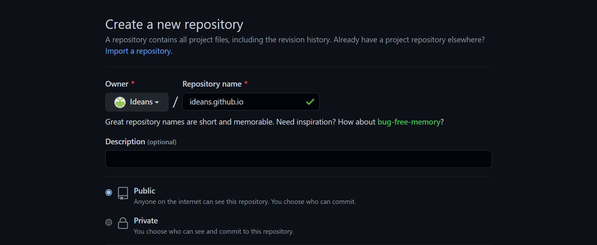 Create a new GitHub Repository for our static site.