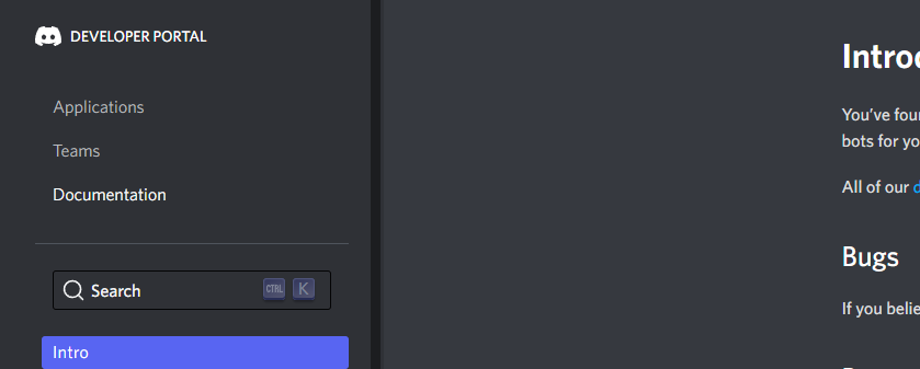 Discord Developer Portal — Documentation — Intro