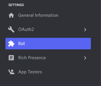 Application Settings Menu