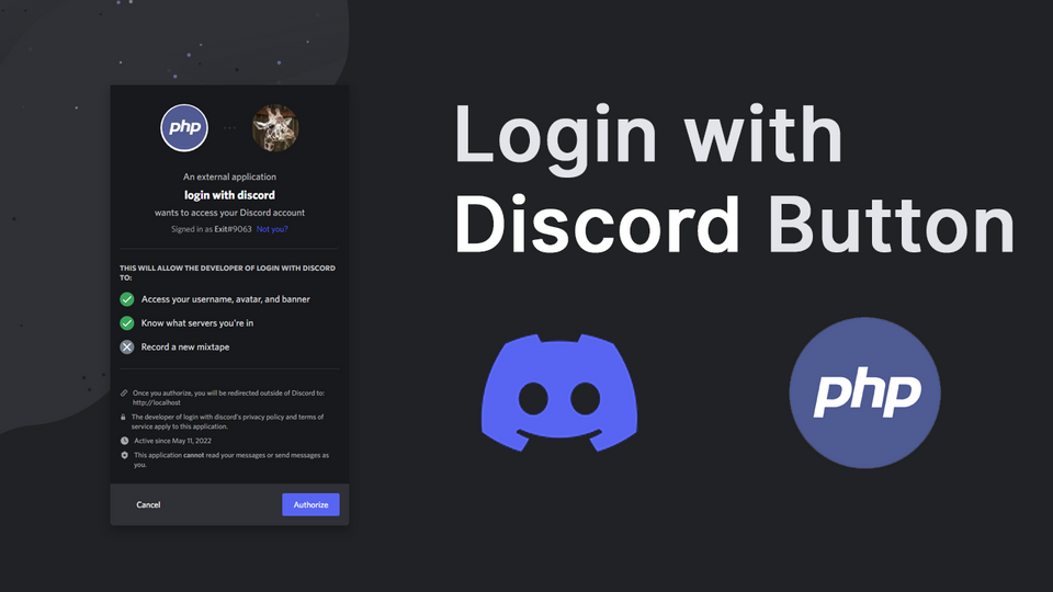 How to create a login with Discord button in PHP