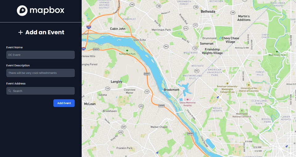 Add Events to a Mapbox map via PHP